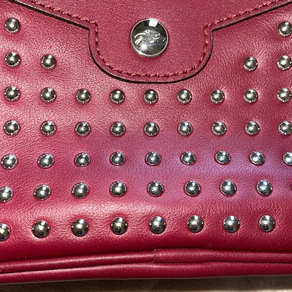 Longchamp Mademoiselle Rock Studded Burgundy Leather Crossbody - Picture 3 of 12